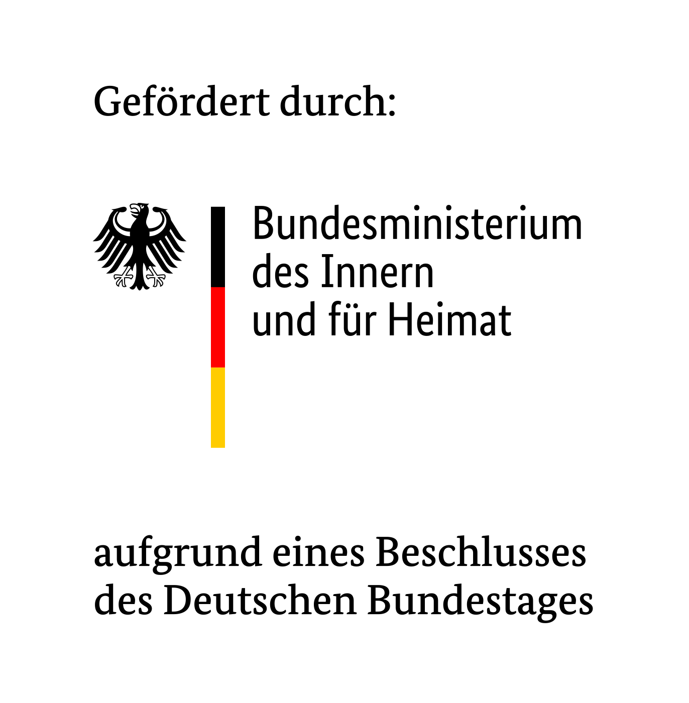 Logo: efördert durch: Bundesministerium der Inneren und für Heimat