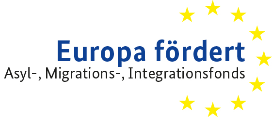 Logo: Europa fördert: Asyl-, Migrations-, und Integrationsfonds